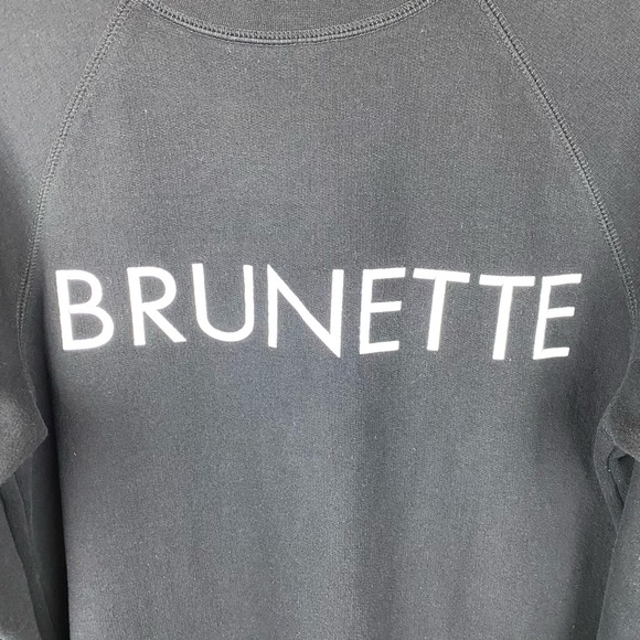 Brunette The Label “Brunette” Crew Neck Sweatshirt Black Size M/L - Picture 2 of 5